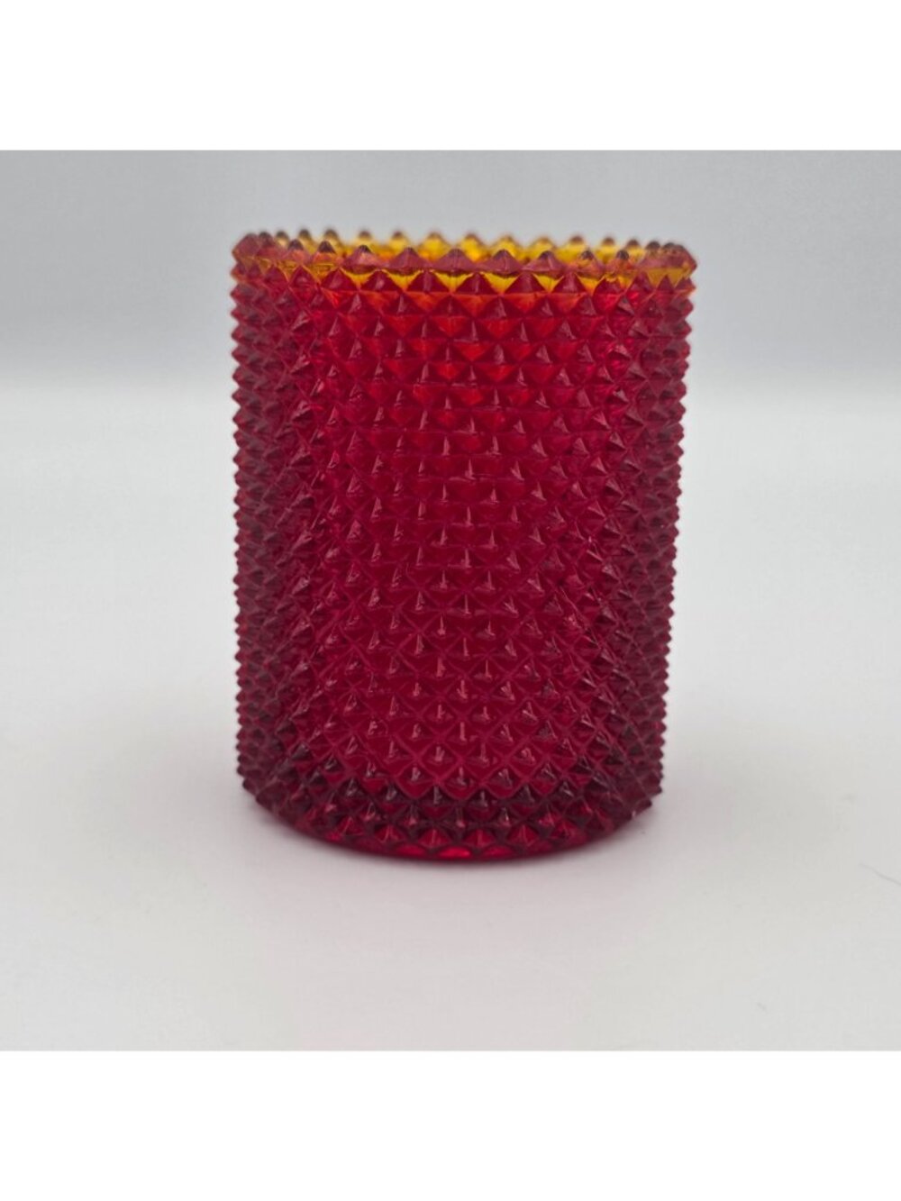 Faroy Red Diamond Point Glass Votive Candle Holder USA Made 2.75" - Picture 2 of 10